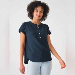 Faherty Dream Cotton Gauze Desmond Top